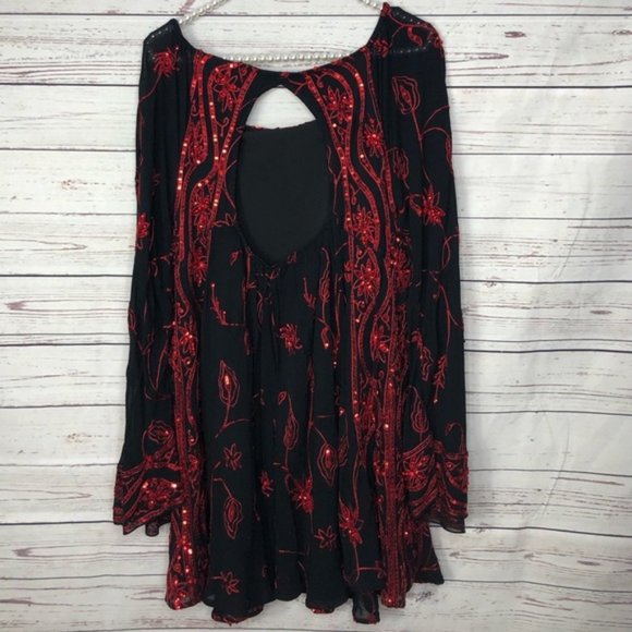 SOLD/RARE Free people my Beloved Georgette Sequin Dress - Picture 6 of 7